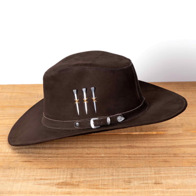 Chapéu Cowboy 3 Cravos em Couro – Semi-curva Cafe| L Jacó  - Cópia (1)