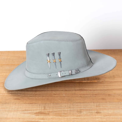 Chapéu Cowboy 3 Cravos em Couro – Semi-curva Marrom | L Jacó  -