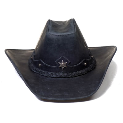 Chapéu Country Premium em Couro Fossil Envelhecido  