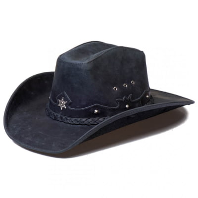 Chapéu Country Premium em Couro Fossil Envelhecido 