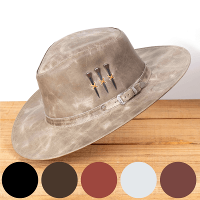 Chapéu Cowboy 3 Cravos em Couro – Curo Fossil | L Jacó 