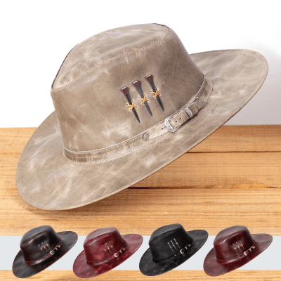 Chapéu Cowboy 3 Cravos em Couro – Curo Fossil | L Jacó 